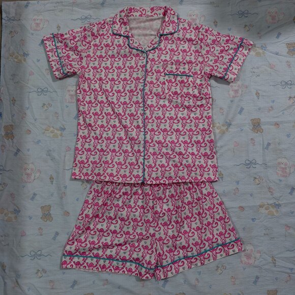 Roller Rabbit Pink Monkey Pajama Set - Picture 1 of 6